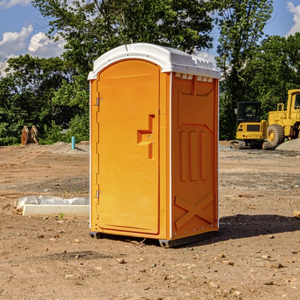 how often are the porta potties cleaned and serviced during a rental period in Mustang